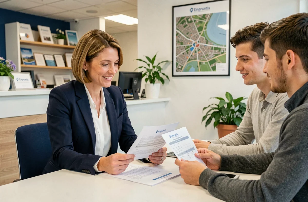 Conseillère Empruntis Pontoise accompagnant un couple dans leur dossier de crédit immobilier