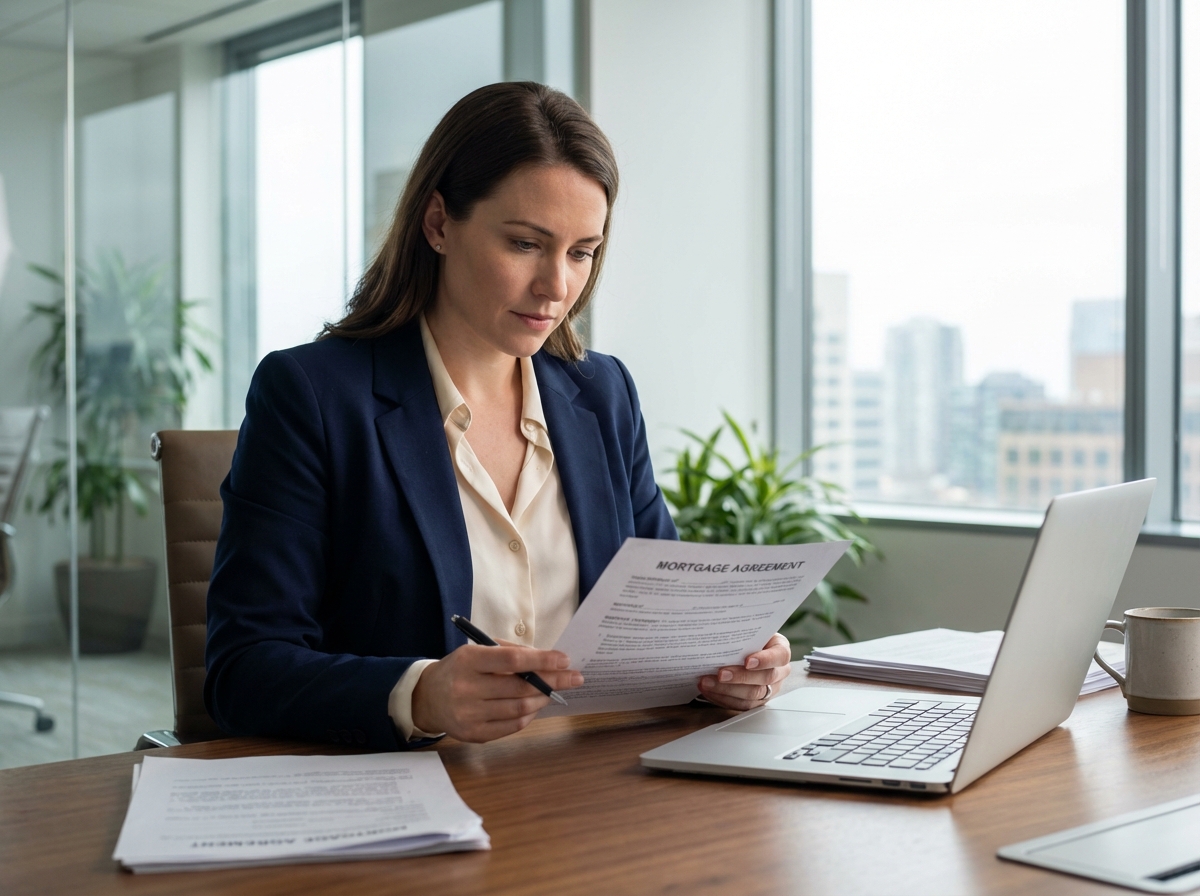 Femme professionnelle en réunion immobiliere