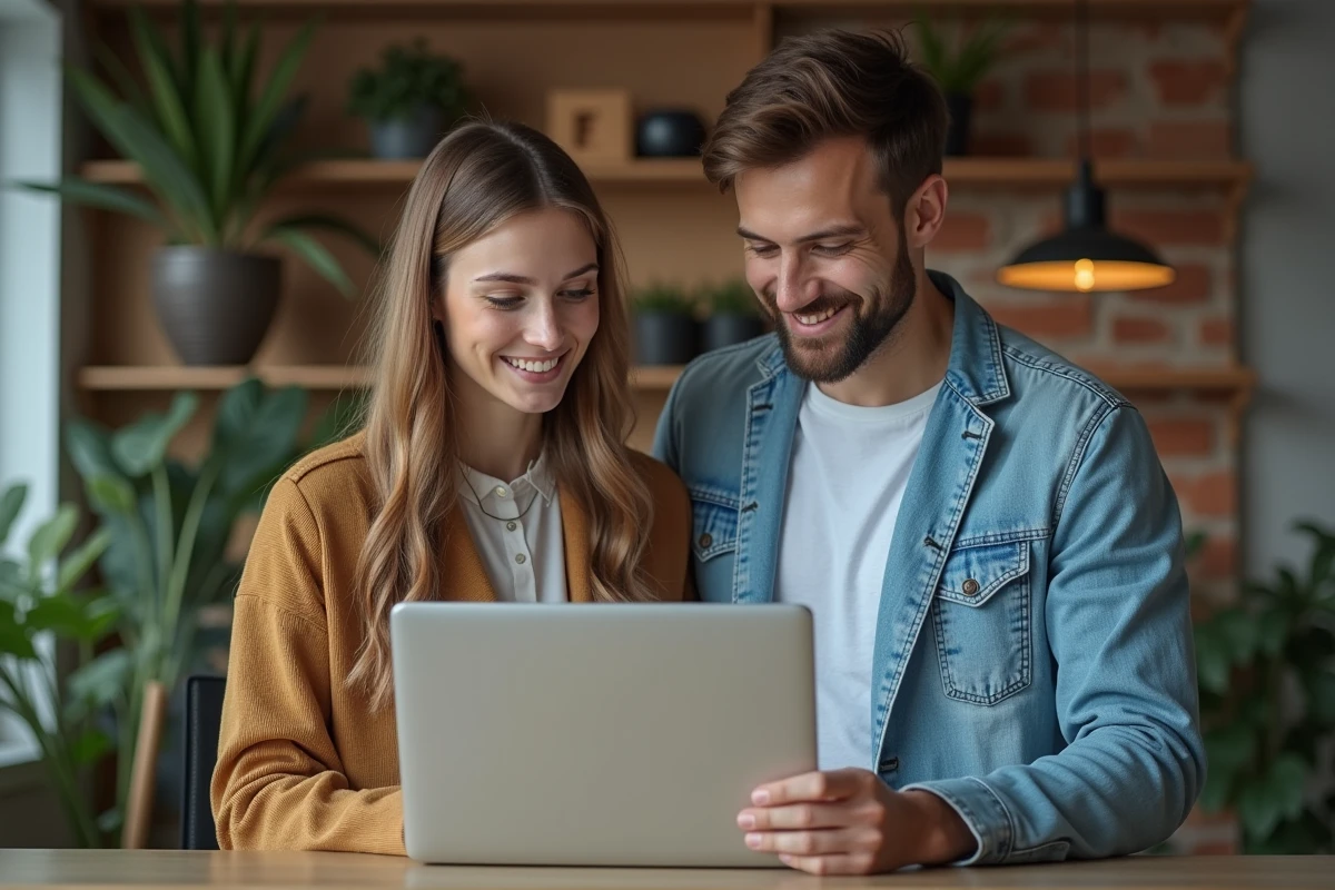 Jeunes entrepreneurs discutant dans un espace de coworking