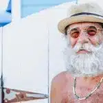 a man with a white beard and hat